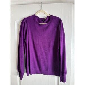 Talbots Purple Scallop Trim Pullover Sweater - Misses L - NWT